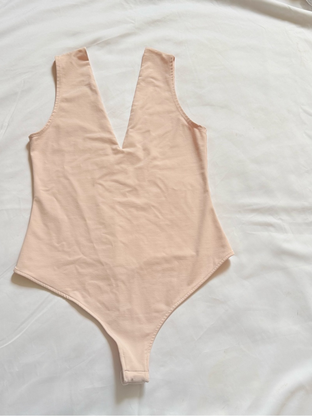 Intimately Free People Keep It Simple Tank Bodysuit Light Peach Pink Medium